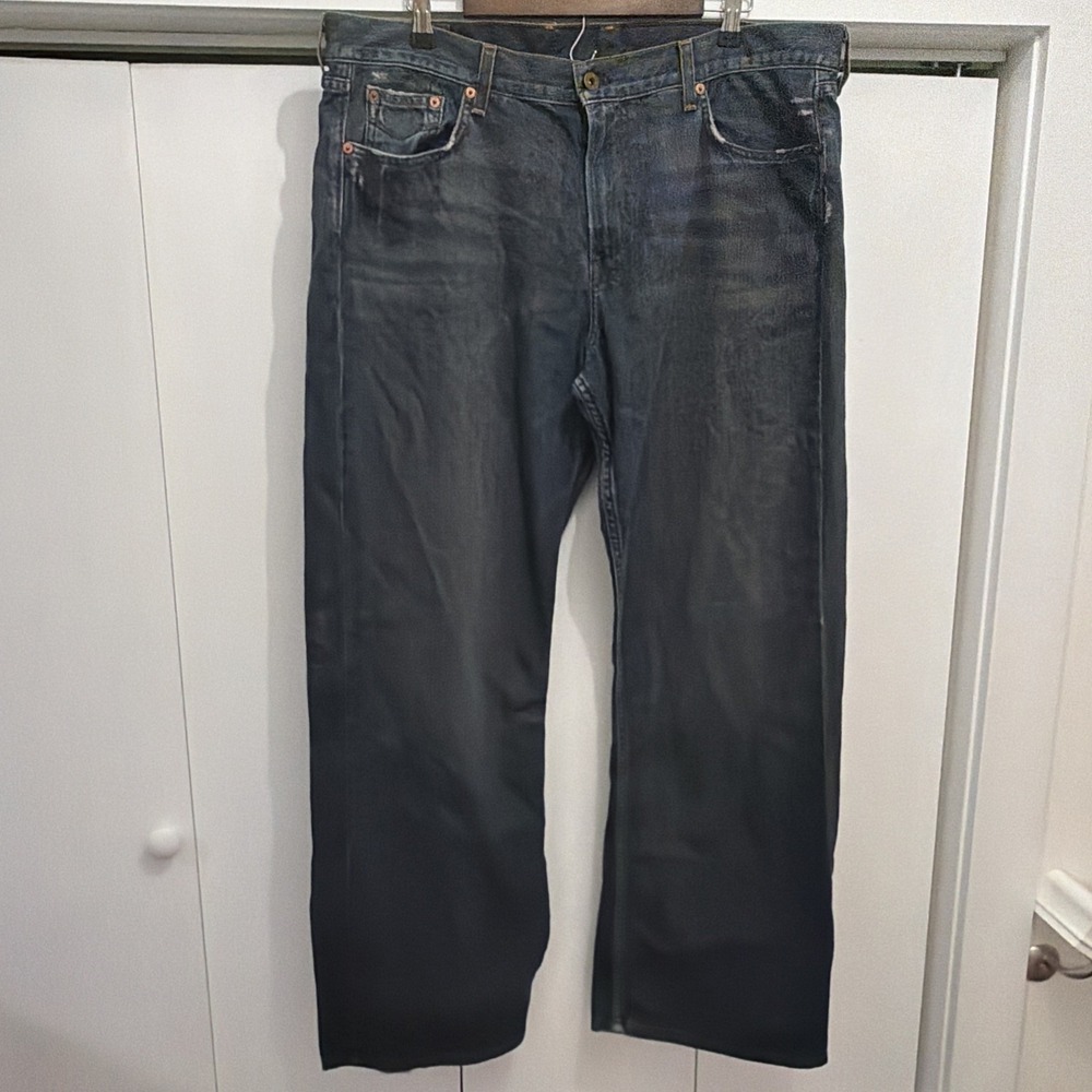 VTG Lucky Brand No. 57 Santa Cruzer Denim Jeans, 40x33 Baggy Loose USA Wide-Leg
